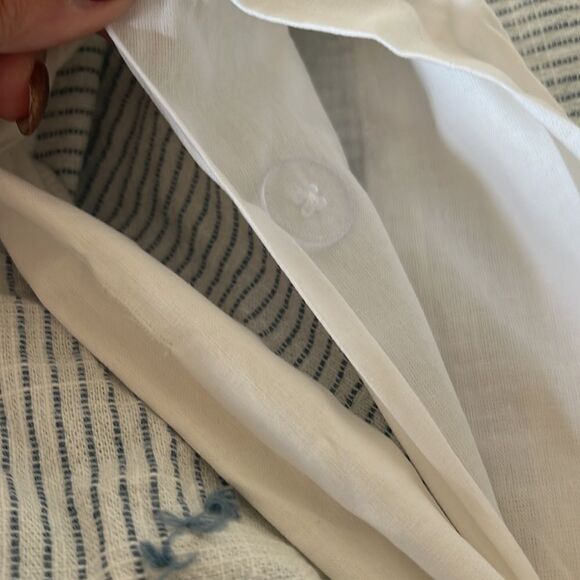 Pottery Barn Teen Plant Dyed Diamond Trim Duvet Cover and sham - Picture 6 of 11